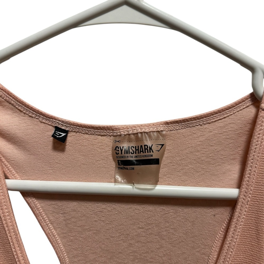 GYMSHARK PINK OPEN FRONT TIE TANK TOP - Picture 3 of 4